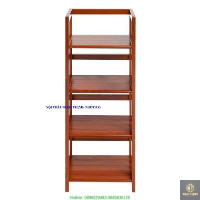 Kệ Sách 4 Tầng Gỗ Cao Su NGOTICO KS440 (40cm) - Cánh Gián