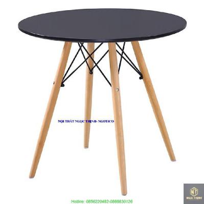 Bộ Bàn Tròn NGOTICO Eiffel Đen 4 Ghế Eames