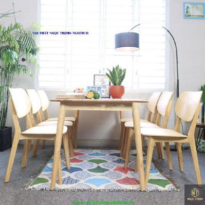 Bộ Bàn Ăn Mặt Gỗ Venus 6 Ghế NGOTICO DTVES6