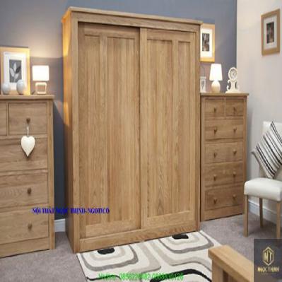 Tủ Quần Áo NGOTICO Cửa Lùa SDR2O Gỗ Sồi