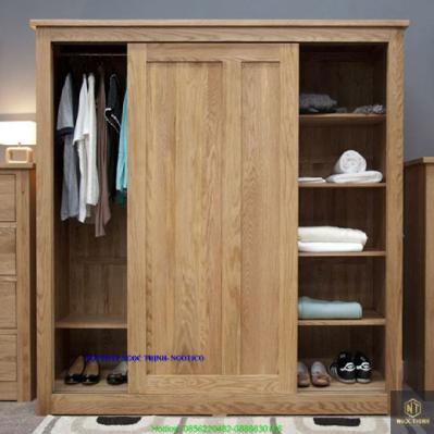 Tủ Quần Áo NGOTICO Cửa Lùa SDR2O Gỗ Sồi