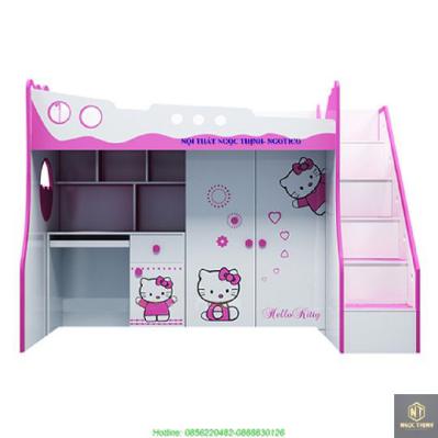 Giường Tầng 3 Trong 1 Hình Hello Kitty NGOTICO CD31KM12
