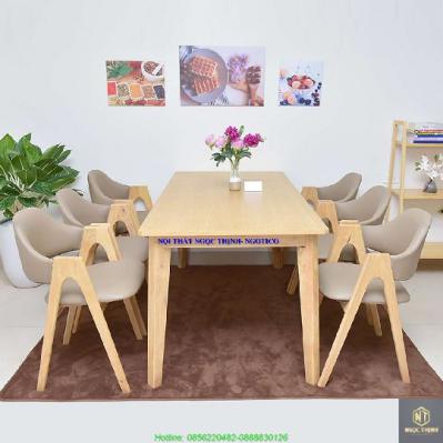 Bộ Bàn Ăn Emma 6 Ghế Màu Tự Nhiên NGOTICO DTEMMNA6