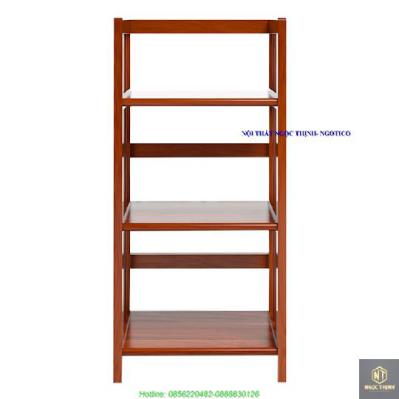 Kệ Sách 3 Tầng Gỗ Cao Su NGOTICO KS340 (40cm) - Cánh Gián