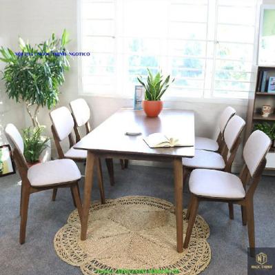 Bộ Bàn Ăn Venus Bọc Simily 6 Ghế NGOTICO DTVESS6