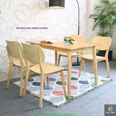 Bộ Bàn Ăn Mặt Gỗ Venus 4 Ghế NGOTICO DTVES4