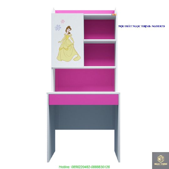Bàn Học Có Giá Sách Hình Công Chúa NGOTICO CTDPRIM08 (80cm)