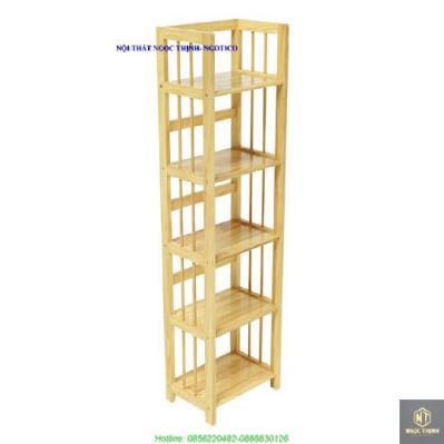 Kệ Sách 5 Tầng Gỗ Cao Su NGOTICO HB540RN (40cm) - Màu Tự Nhiên