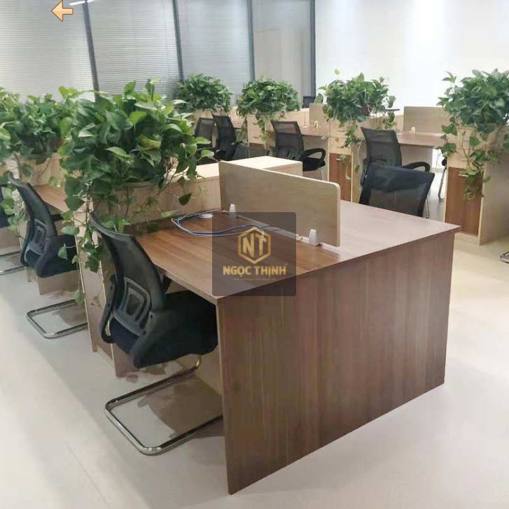 Bàn GỖ LÀM VIỆC [VĂN PHÒNG] MÉP SÓNG- NgocThinh.Com