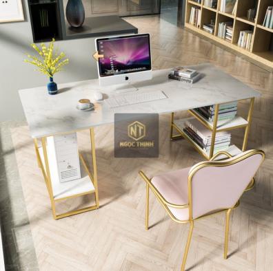 Bàn văn phòng ghi chì Ngọc Thịnh- Bàn làm việc màu ghi chì